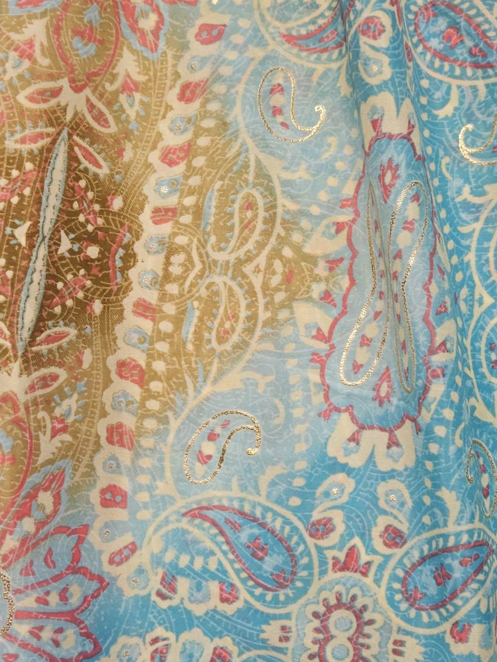 NEW Bohemian Wide Leg Pants Crop Top Set Size OS Blue Summer Feminine Paisley - Picture 3 of 11